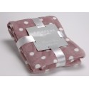 Plaid doudou rose pois